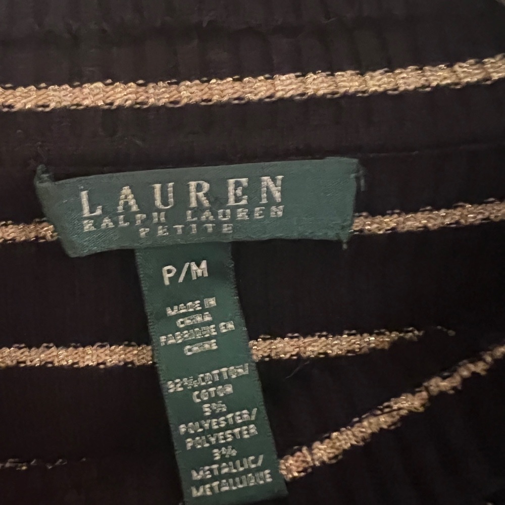 Ralph Lauren Black Gold Petite M Dark Academia quiet Luxury Petite M Sweater - Picture 4 of 5